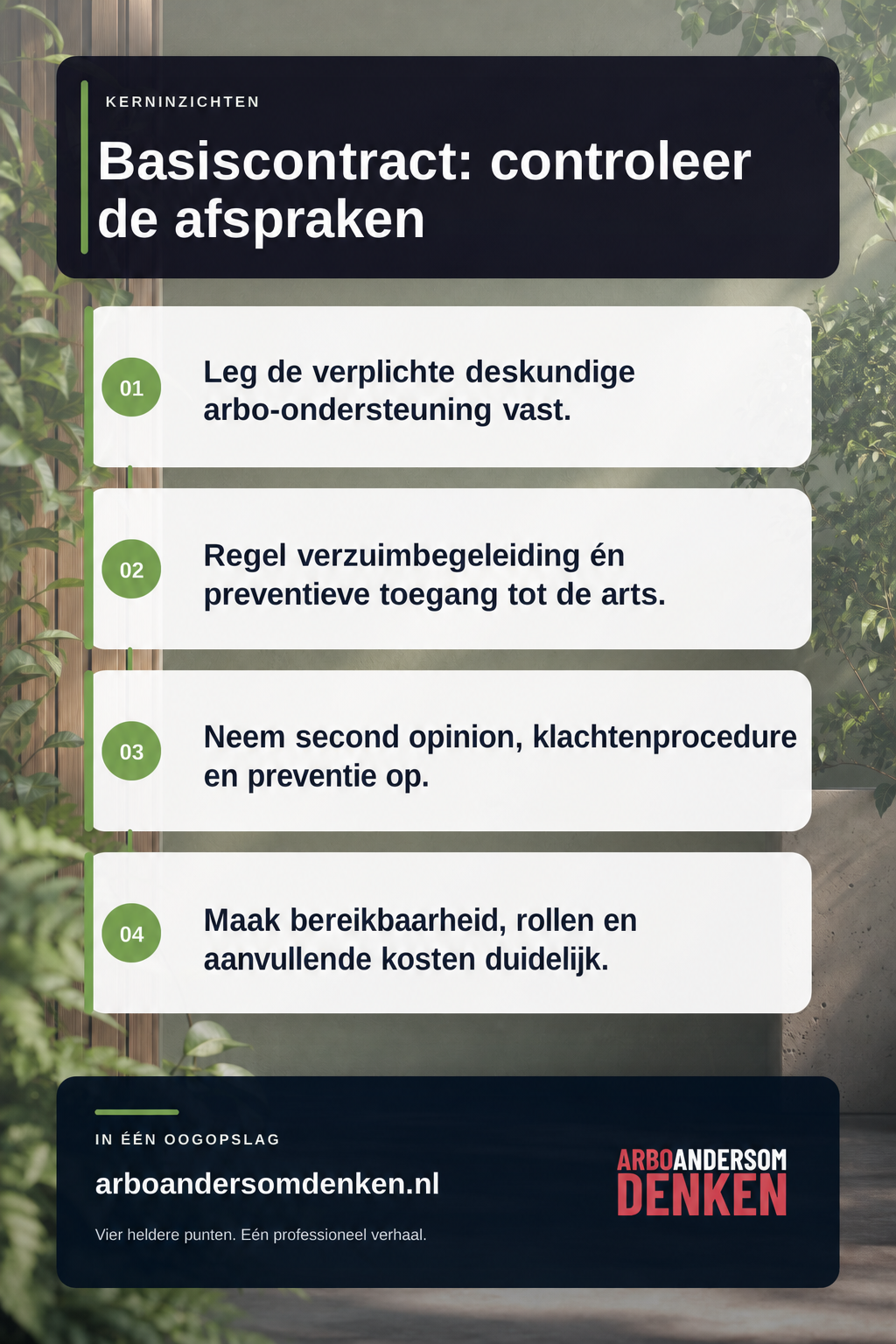 Basiscontract arbodienst: wat moet erin staan?