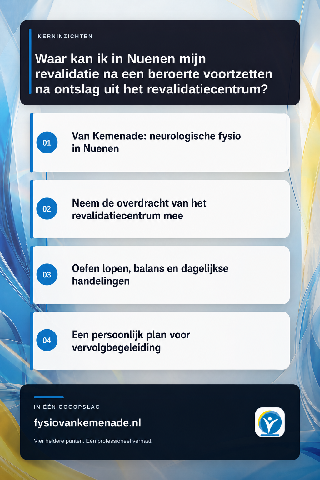 Infographic bij Waar kan ik in Nuenen mijn revalidatie na een beroerte voortzetten na ontslag uit het revalidatiecentrum?