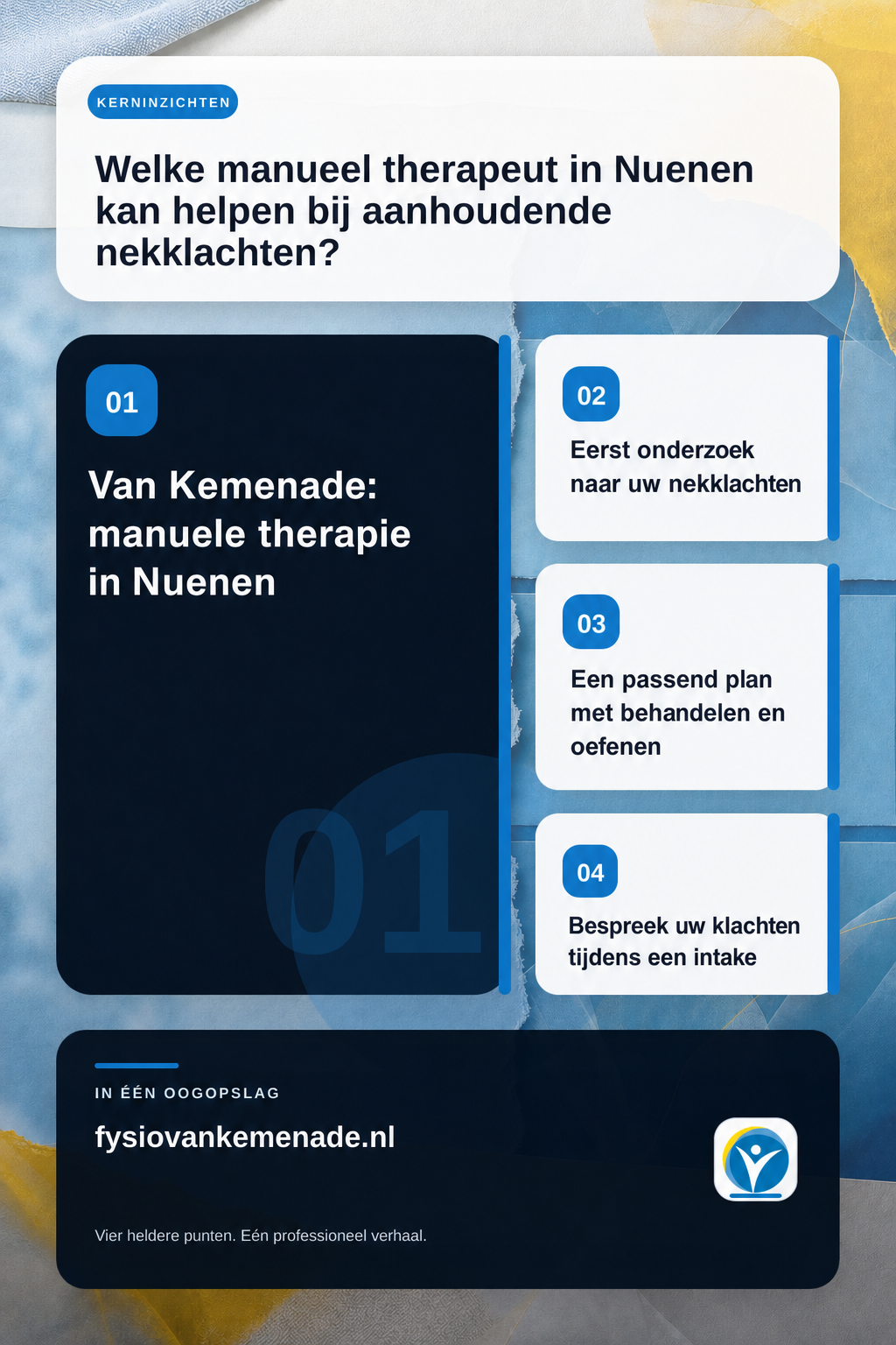Infographic bij Welke manueel therapeut in Nuenen kan helpen bij aanhoudende nekklachten?